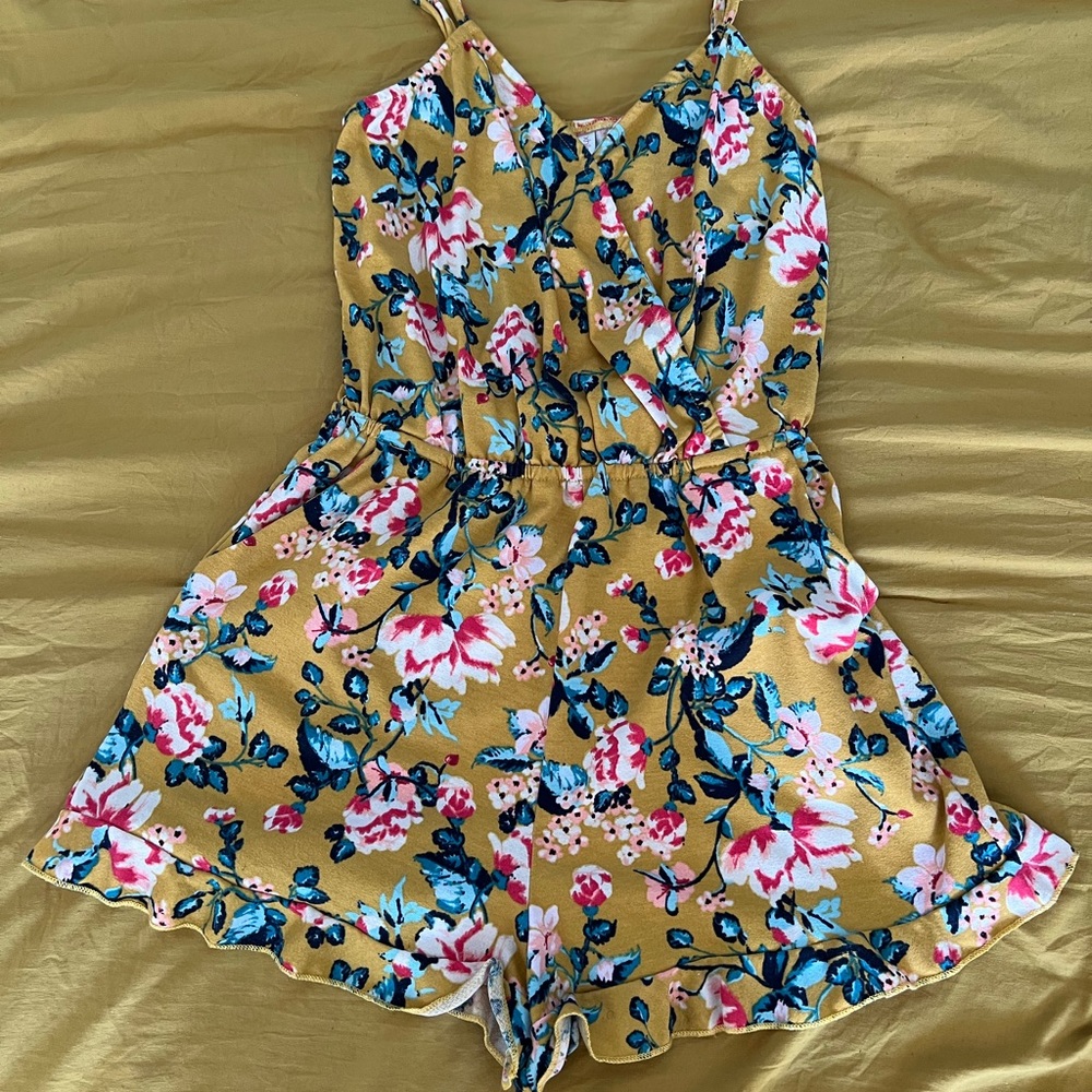 Yellow Floral Romper
